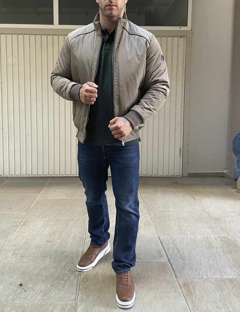 Ανδρικό πούρο μπουφάν με γιακά και λάστιχο HM480930K φωτογραφία